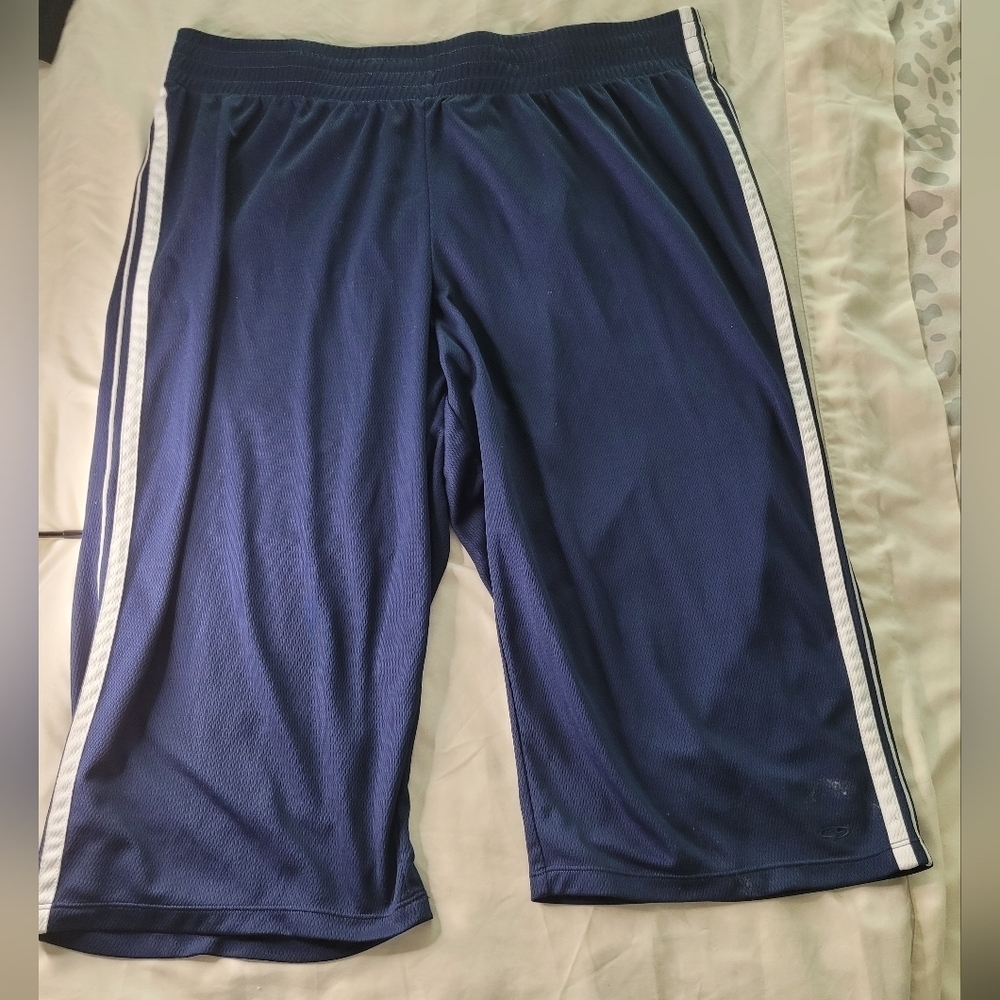 Champion Shorts Mens 2xl Blue Mesh Sweatpants Stretch Athletic Sports Gym Run
